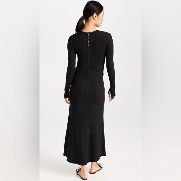 Rag & Bone Echo Maxi Sweater Black Dress Knit Ribbed Size XXS - Picture 3 of 14